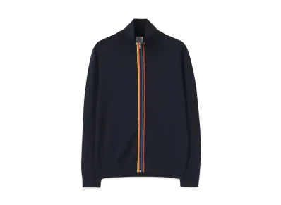 Paul Smith Artist Stripe Point Zip Up Knit "Navy"