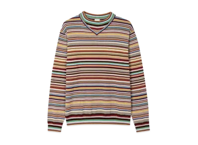 Paul Smith Signature Stripe Faux Layered Knit "Multi"