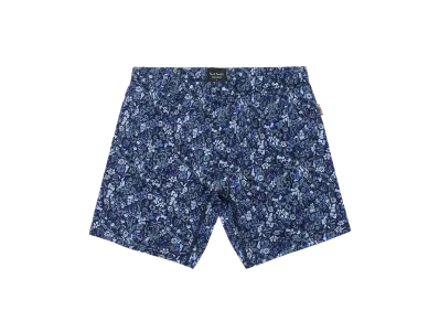 Paul Smith Pencil Floral Knit Trunks "Navy"