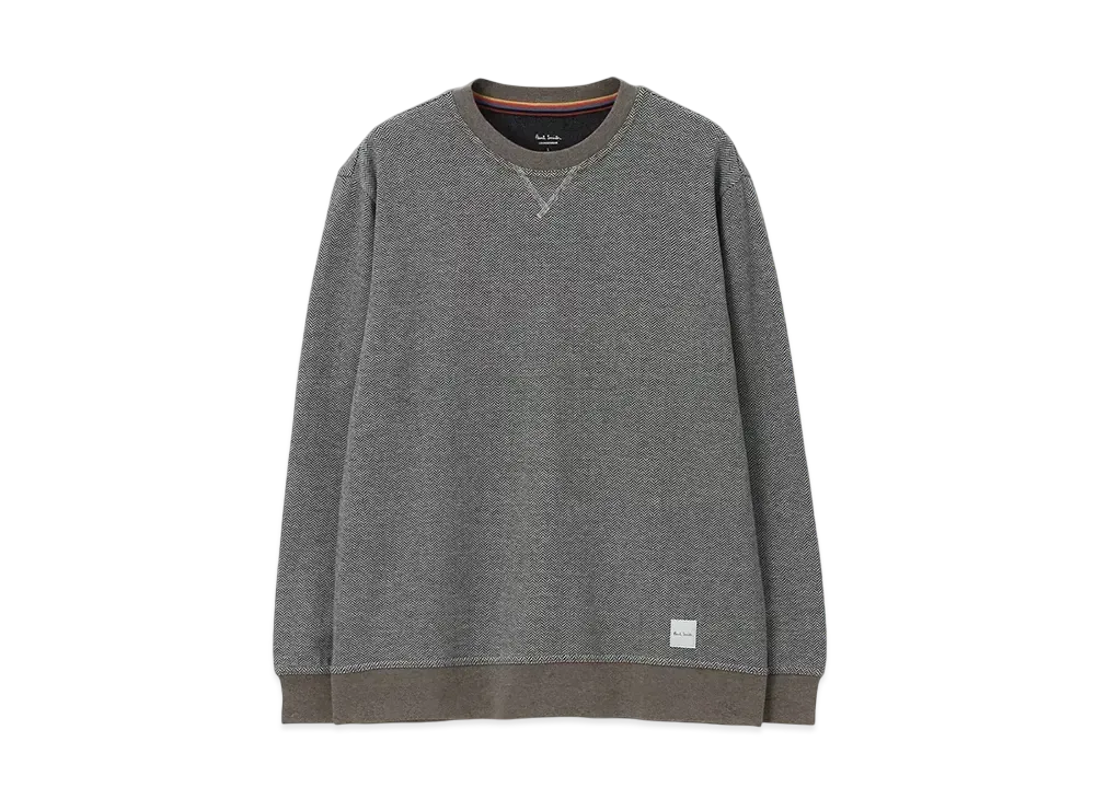 Paul Smith Herringbone-Jacquard Long-Sleeve Tee "Gray"