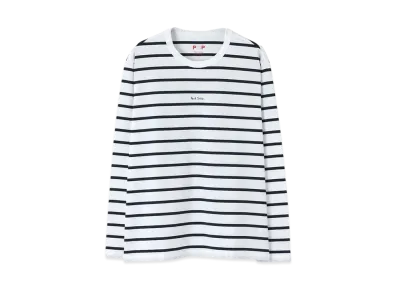 Paul Smith Border Long Sleeve Crew Neck Tee "White"