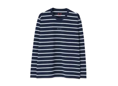 Paul Smith Border Long Sleeve Crew Neck Tee "Navy"