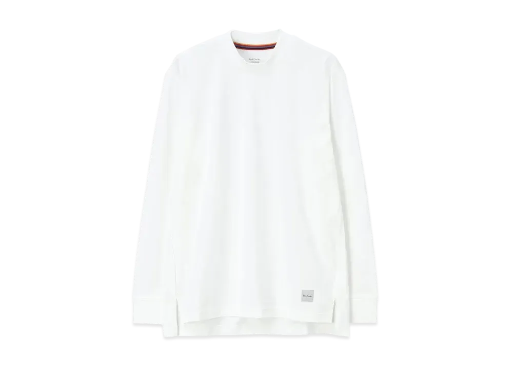 Paul Smith Solid Color Mock Neck Tee "White"