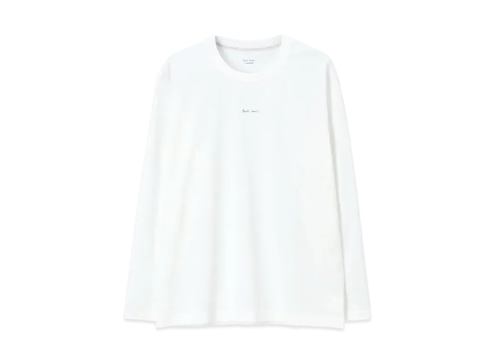 Paul Smith Logo Long Sleeve Crew Neck Tee "White"