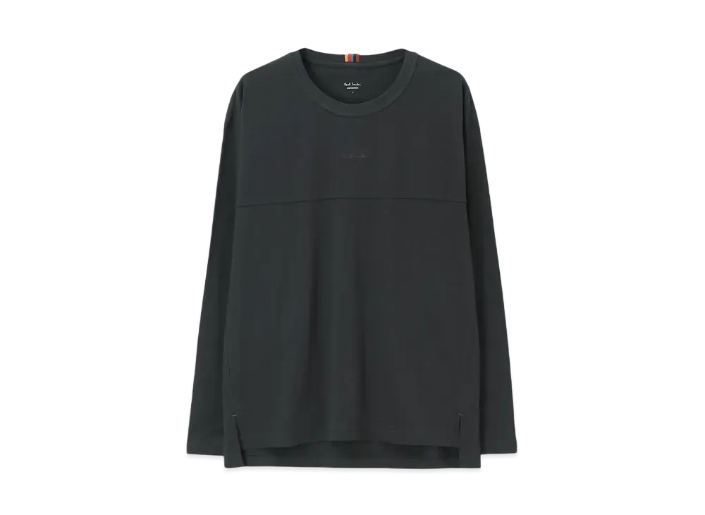 Paul Smith Logo-Embroidered Long-Sleeve Tee "Chacoalgray"