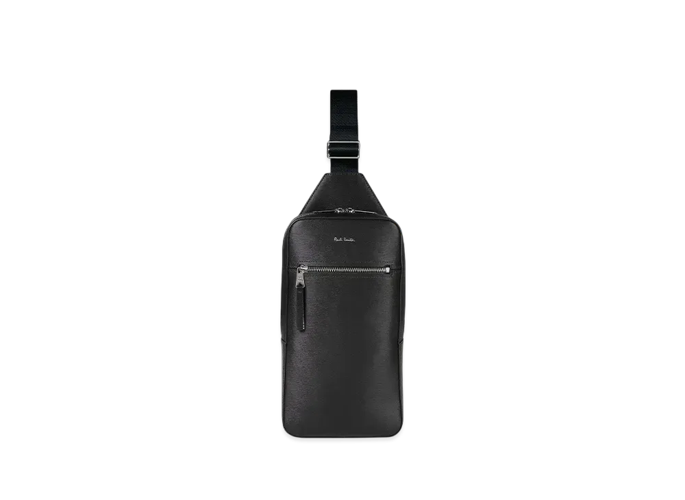 Paul Smith Straw Grain Leather Body Bag "Black"
