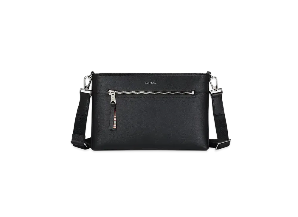 Paul Smith Straw Grain Leather Shoulder Bag "Black"