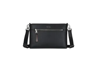 Paul Smith Straw Grain Leather Shoulder Bag "Black"