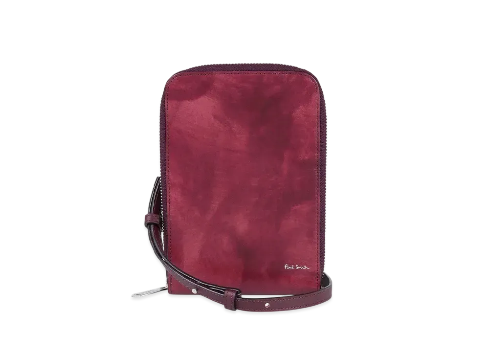 Paul Smith Marble Leather Phone Pochette "Burgundy"