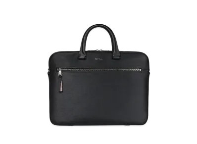 Paul Smith Straw Grain Leather 2Way Briefcase "Black"