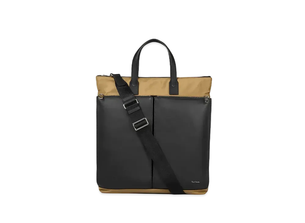 Paul Smith Nylon Bright Stripe Trim Helmet Bag "Brown"