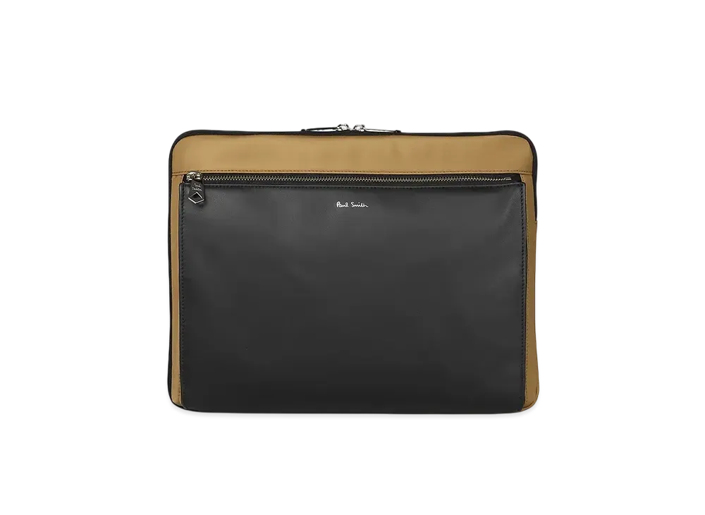 Paul Smith Nylon Bright Stripe Trim Document Case "SandBrown"