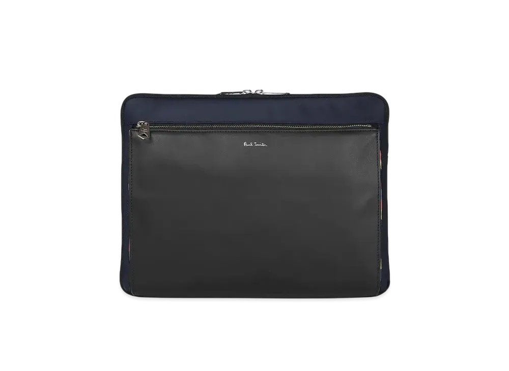 Paul Smith Nylon Bright Stripe Trim Document Case "Navy"