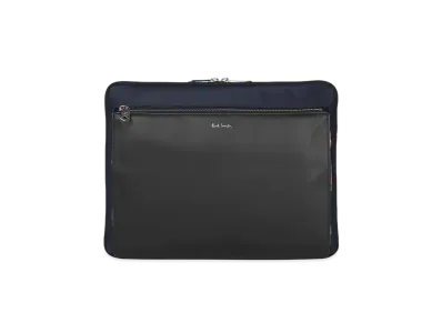 Paul Smith Nylon Bright Stripe Trim Document Case "Navy"