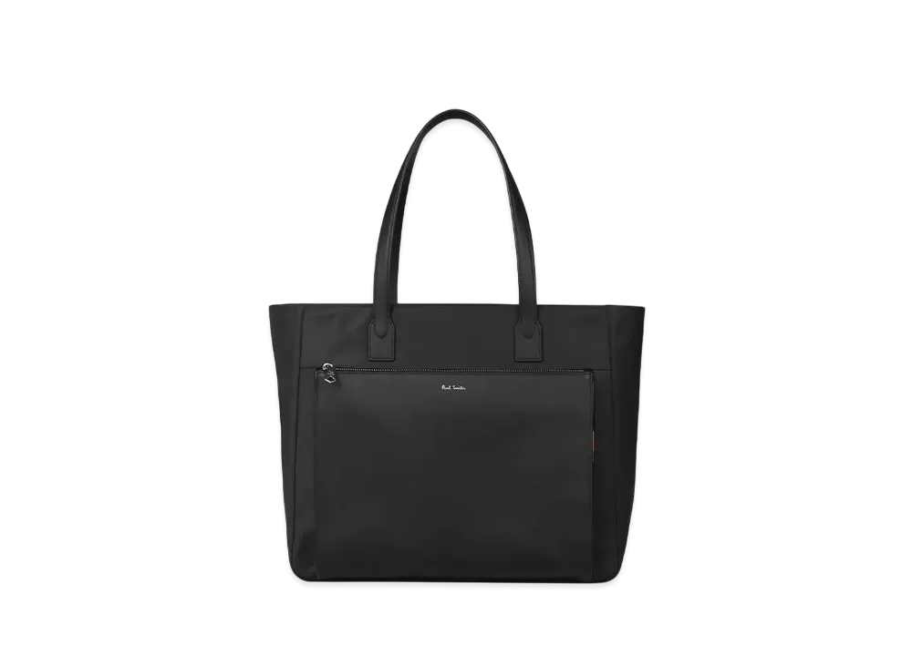 Paul Smith Nylon Bright Stripe Trim Tote Bag "Black"
