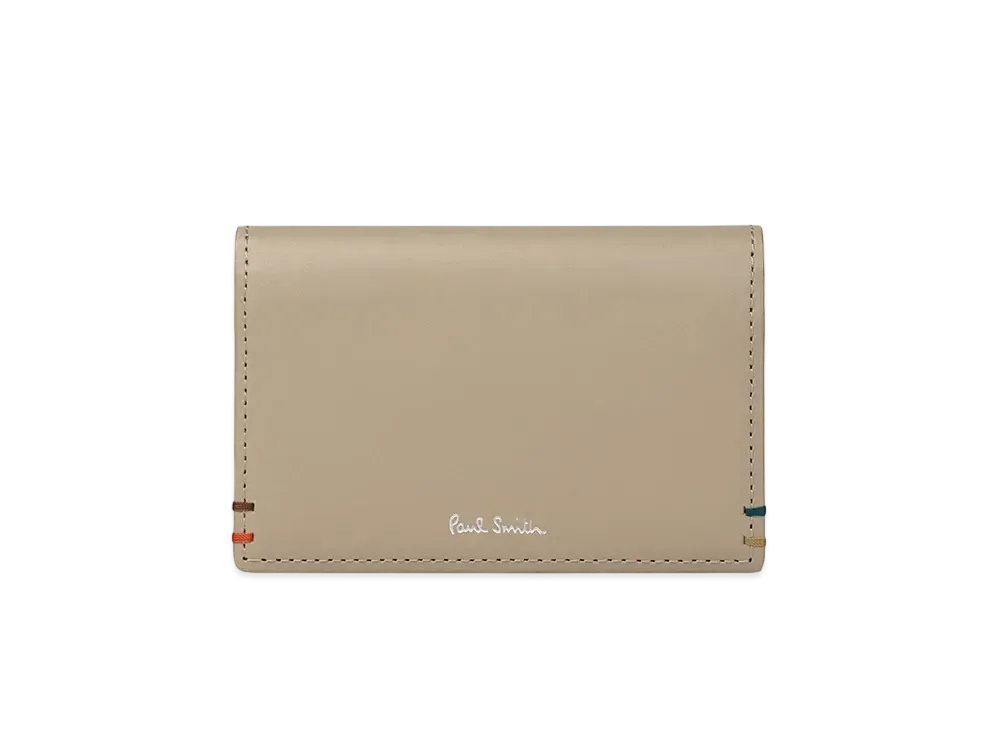 Paul Smith Highlight Stitch Business Card Holder "Beige"
