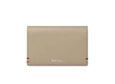 Paul Smith Highlight Stitch Business Card Holder "Beige"