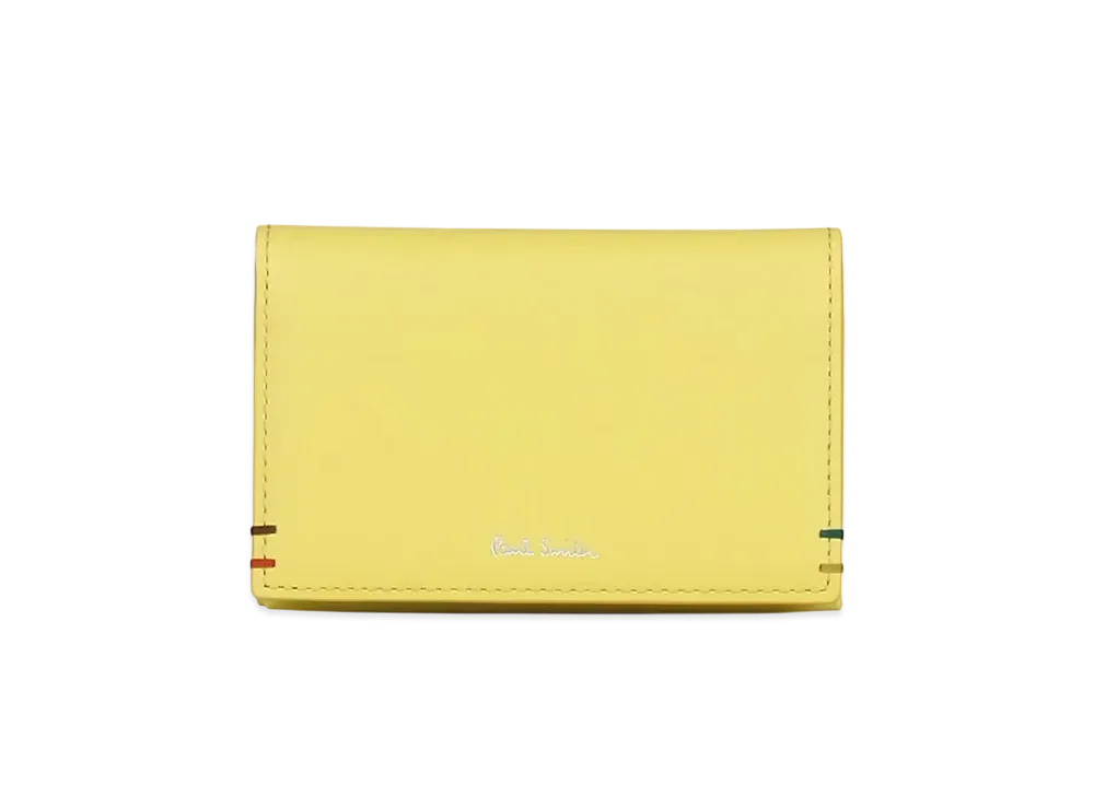 Paul Smith Highlight Stitch Business Card Holder "Yellow"