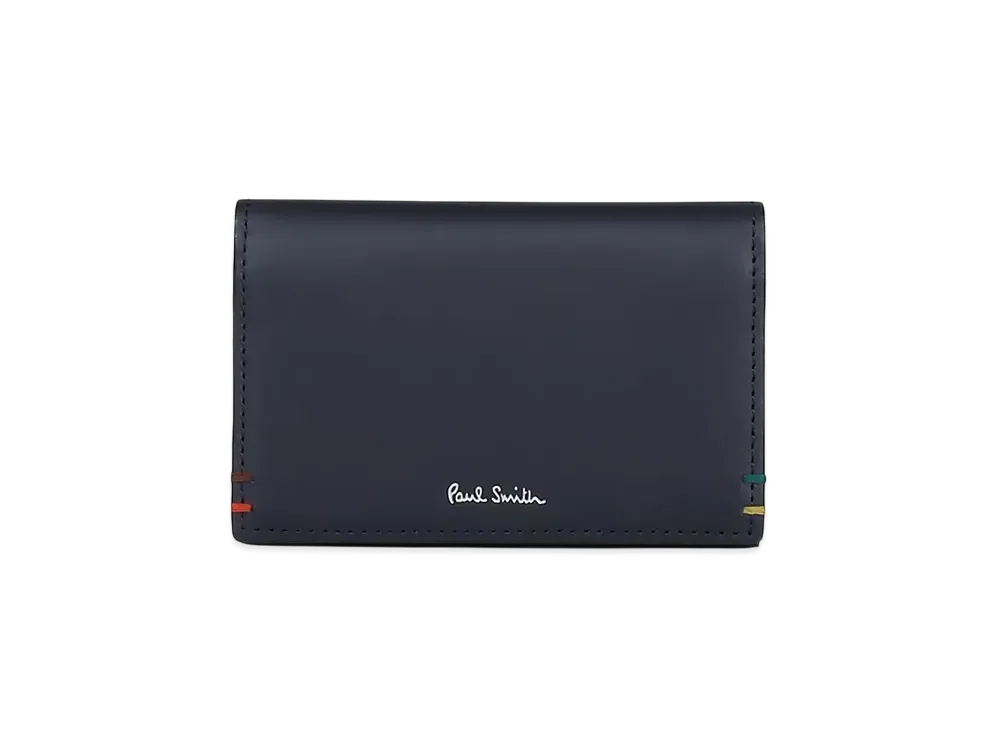 Paul Smith Highlight Stitch Business Card Holder "Navy"