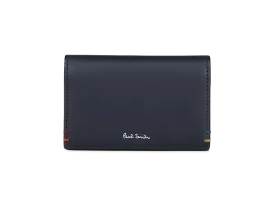 Paul Smith Highlight Stitch Business Card Holder "Navy"