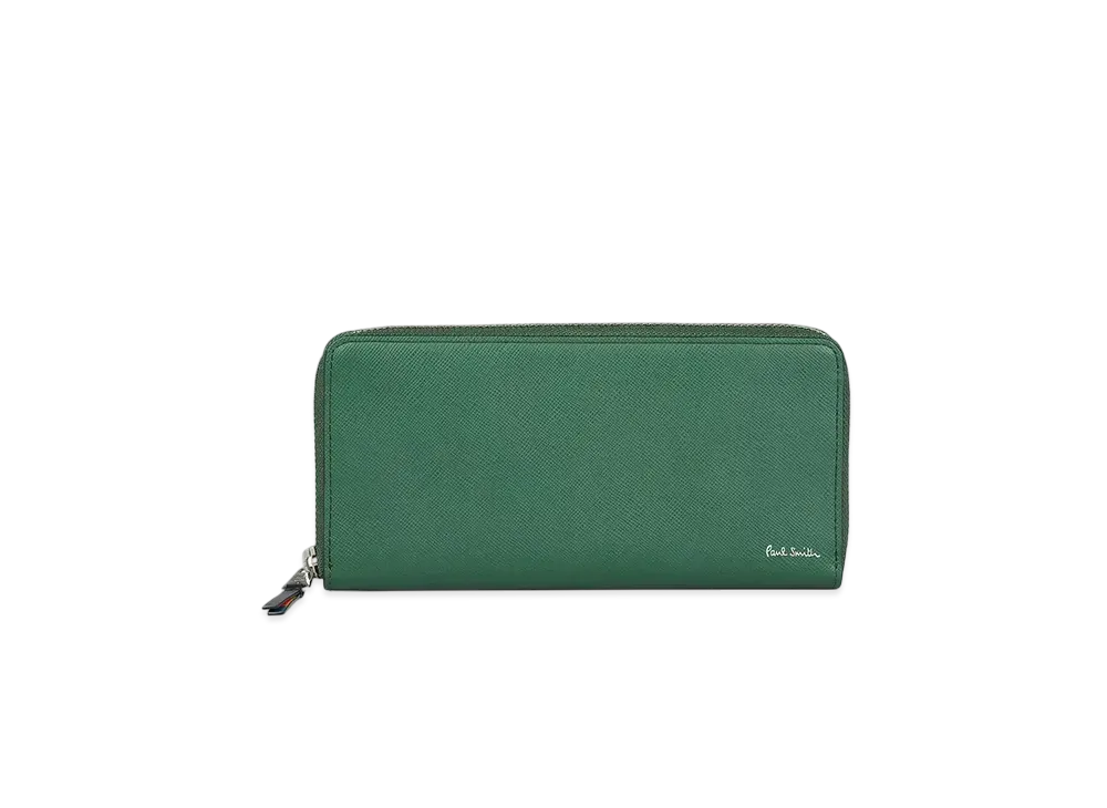 Paul Smith Bright Stripe Puller Long Wallet "Green"