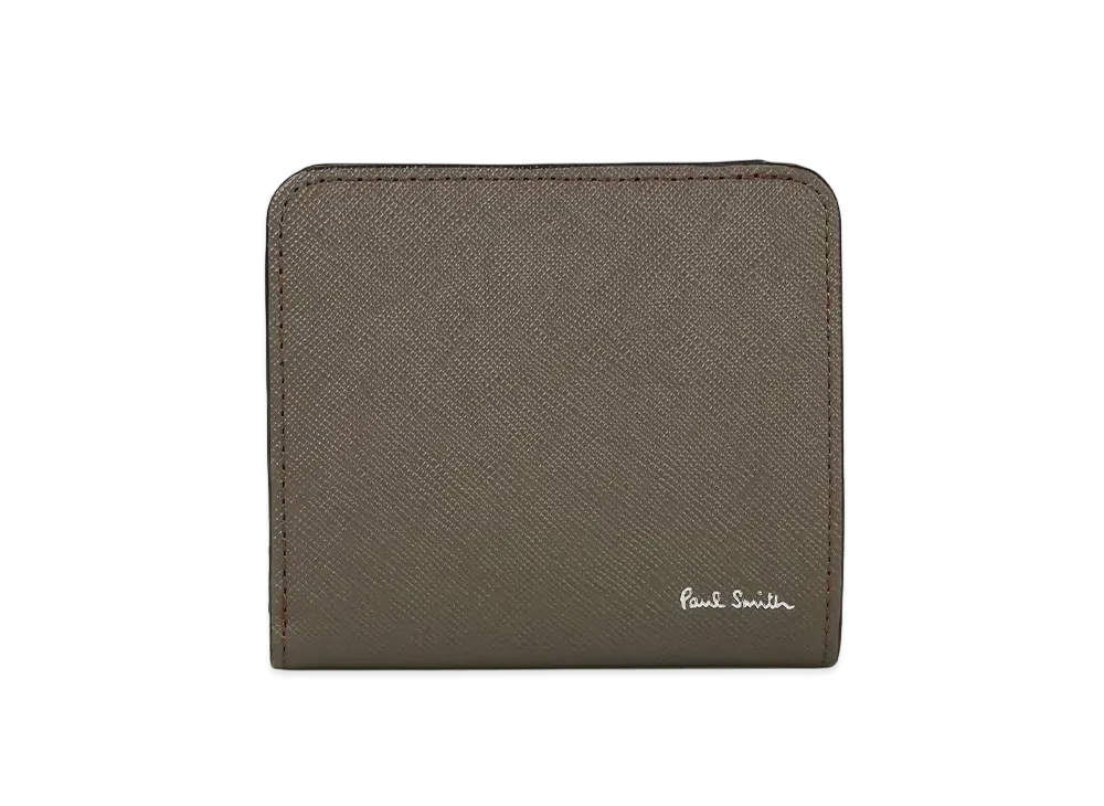 Paul Smith Bright Stripe Puller Bifold Wallet "LightBrown"