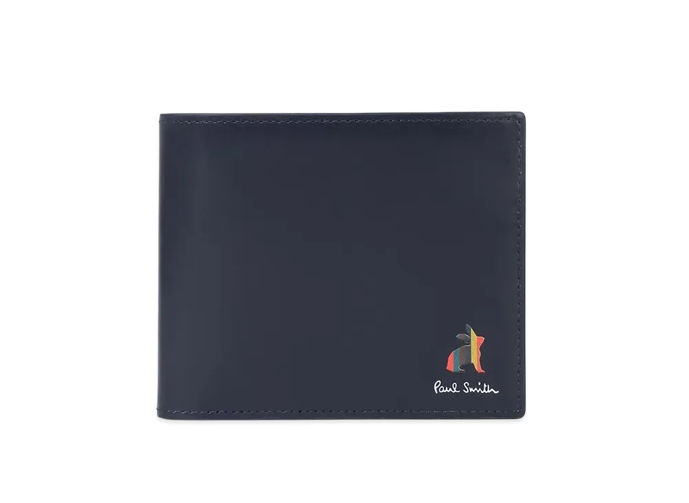 Paul Smith Marketry Bright Stripe Rabbit Bifold Wallet "Navy"