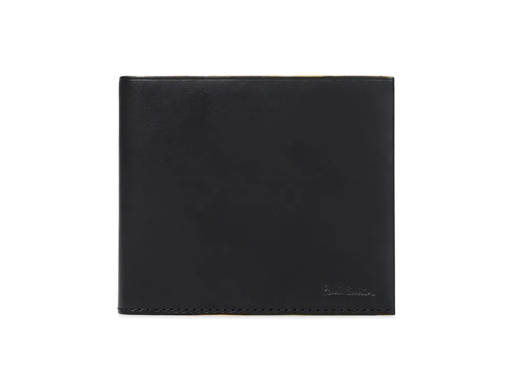 Paul Smith Striped Colored Edge Bifold Wallet "Black"