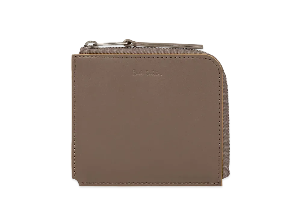 Paul Smith Striped Colored Edge Card And Coin Case "GrayishBeige"