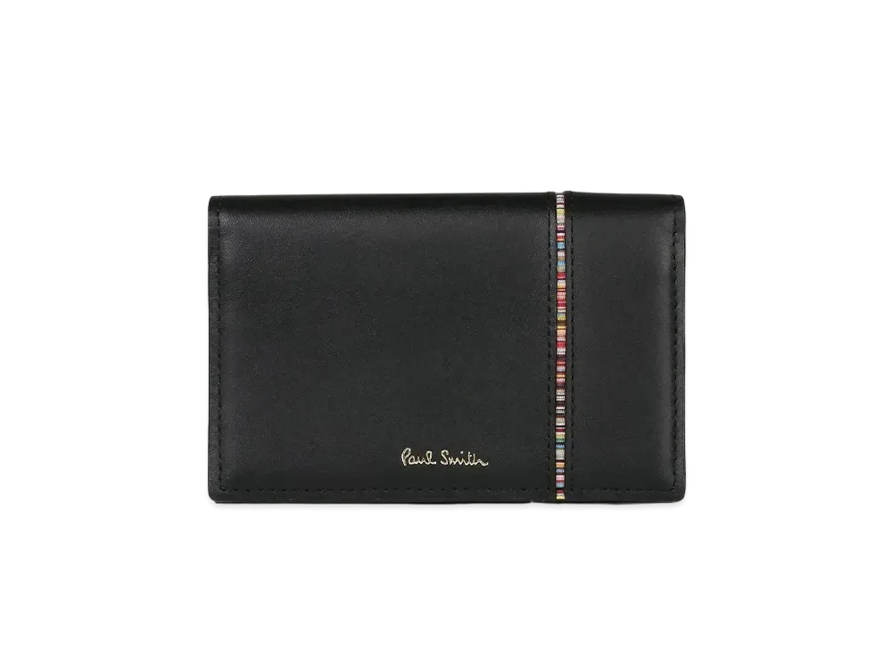 Paul Smith Signature Stripe Inverted Business Card Holder "Black"