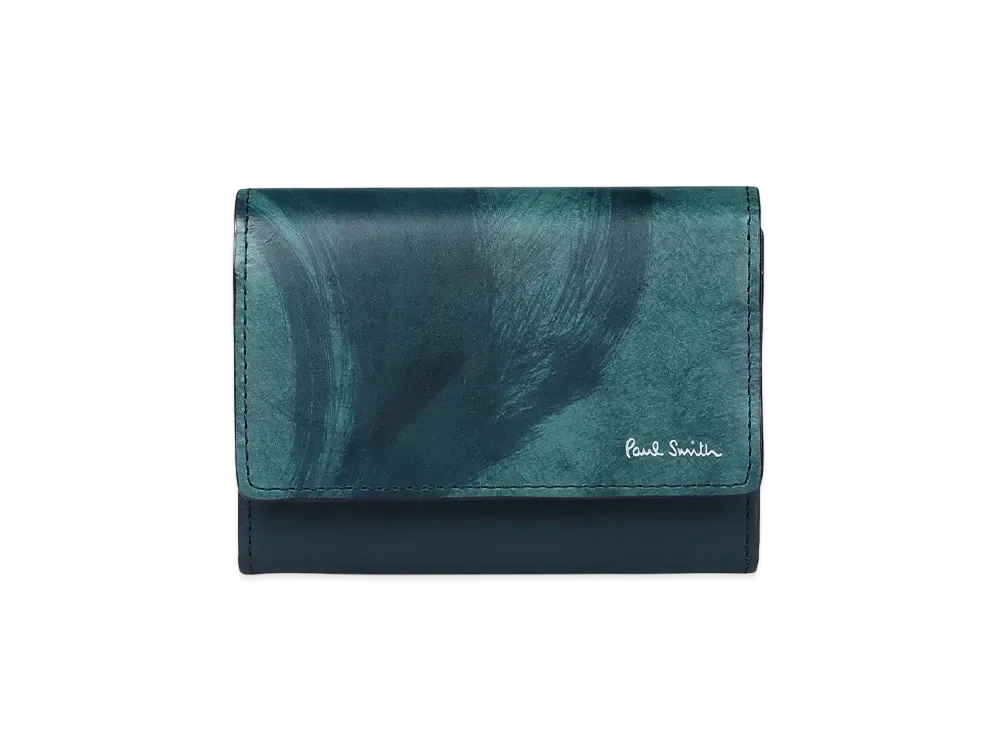 Paul Smith Marble Leather Business Card Holder "BuleGreen"