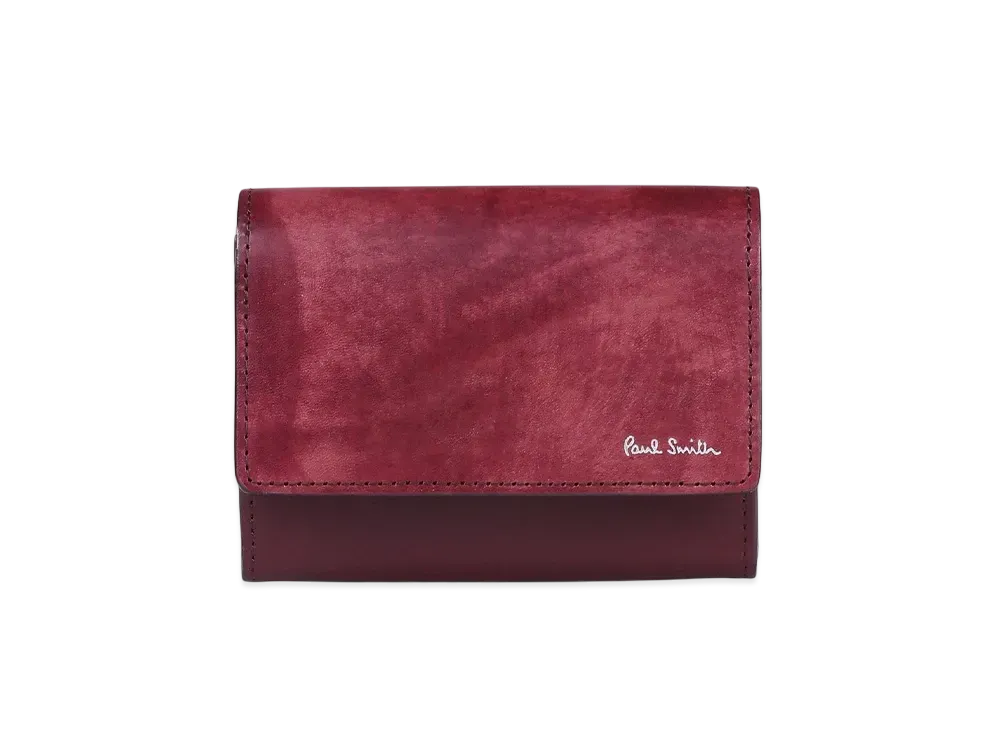 Paul Smith Marble Leather Business Card Holder "Burgundy"