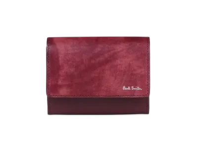 Paul Smith Marble Leather Business Card Holder "Burgundy"