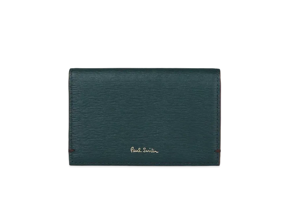 Paul Smith Colored Edge AW24 Business Card Holder "Green"