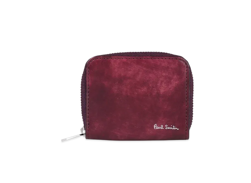 Paul Smith Marble Leather Coin Case "Burgundy"