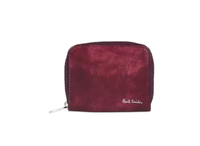 Paul Smith Marble Leather Coin Case "Burgundy"