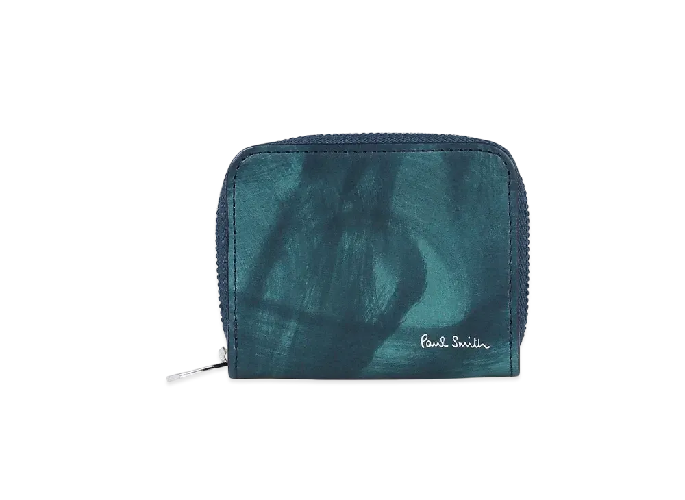 Paul Smith Marble Leather Coin Case "BlueGreen"