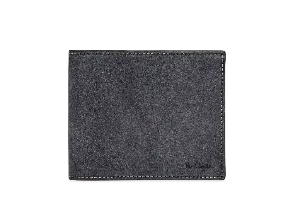 Paul Smith Waxed Leather Bifold Wallet "Black"