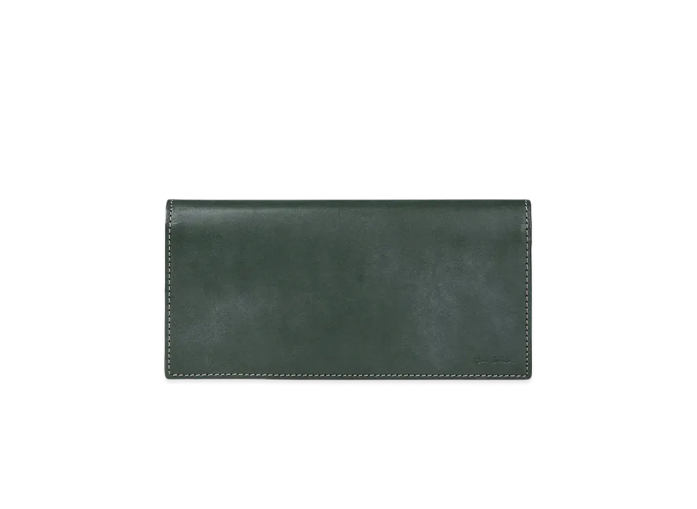 Paul Smith Waxed Leather Long Wallet "Green"