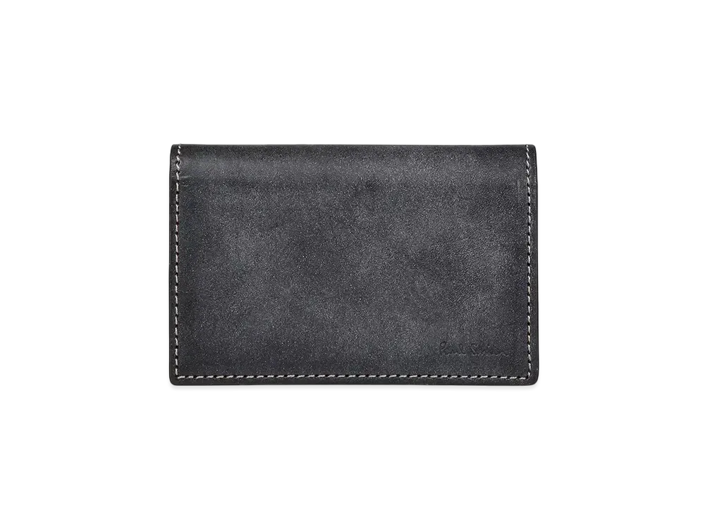 Paul Smith Waxed Leather Business Card Holder "Black"