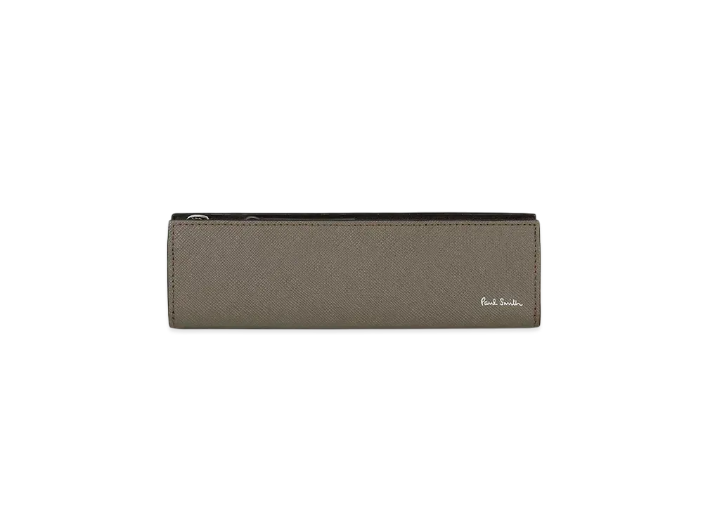 Paul Smith Bright Stripe Puller Pencil Case "LightBrown"