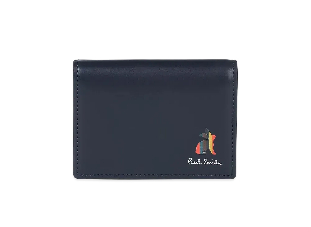 Paul Smith Marketry Bright Stripe Rabbit Trifold Wallet "Navy"