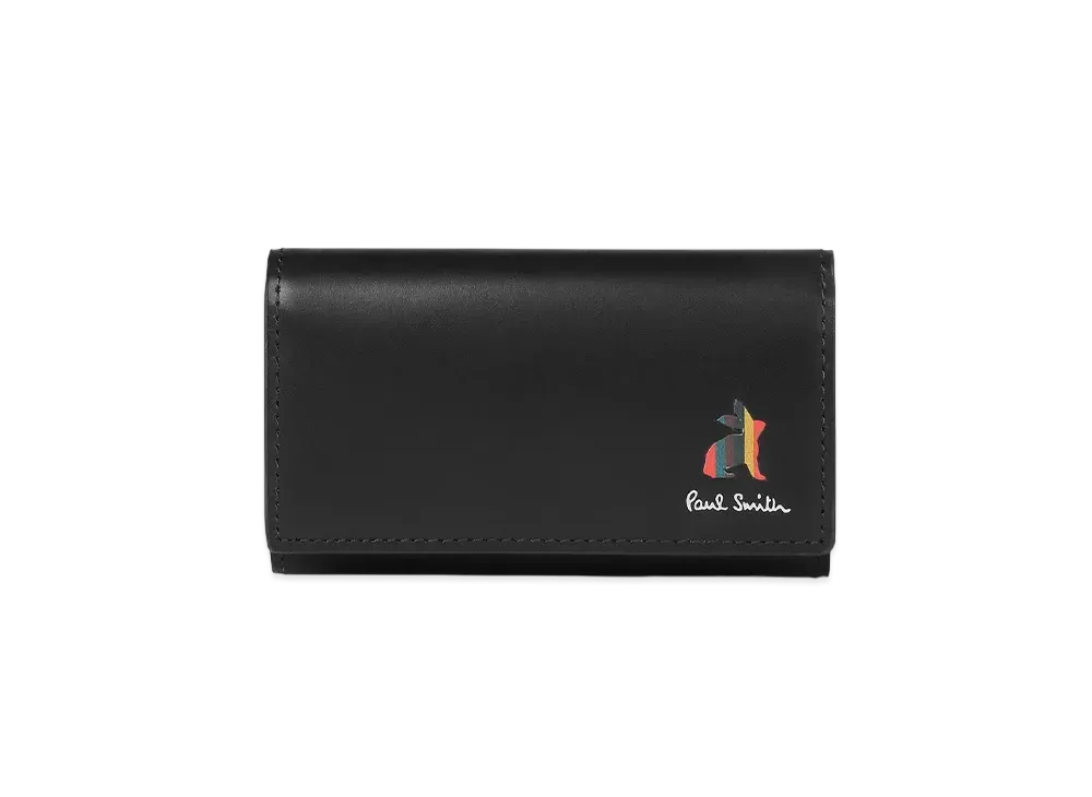 Paul Smith Marketry Bright Stripe Rabbit Key Case "Black"