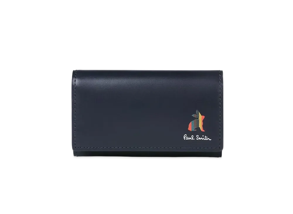 Paul Smith Marketry Bright Stripe Rabbit Key Case "Navy"