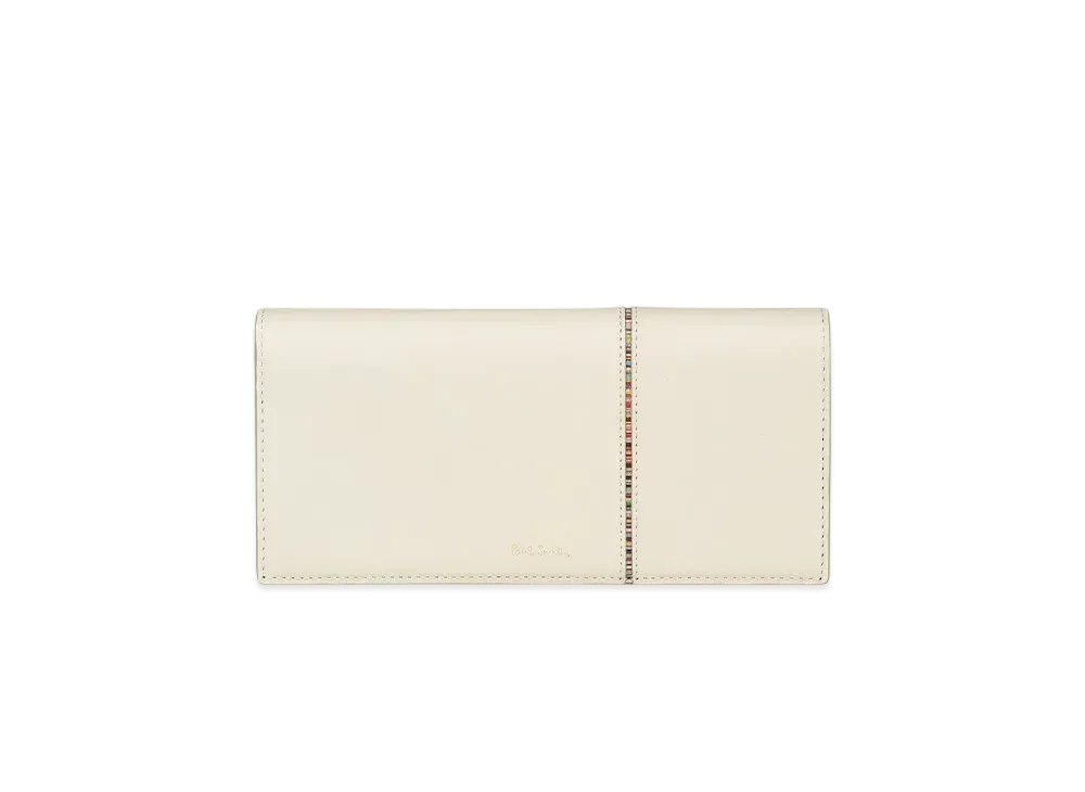 Paul Smith Signature Stripe Inverted Long Wallet "Ivory"