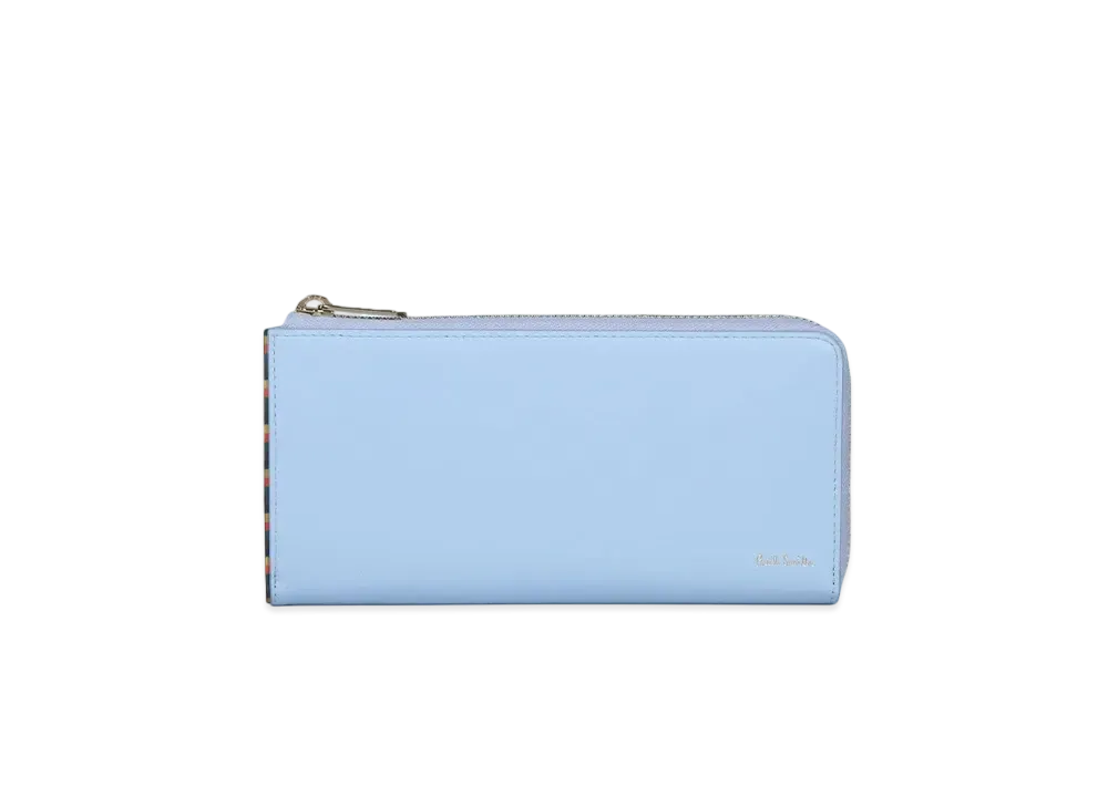Paul Smith Bright Stripe Trim Long Wallet "SaxBlue"