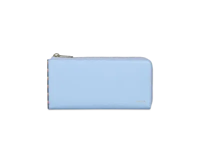 Paul Smith Bright Stripe Trim Long Wallet "SaxBlue"
