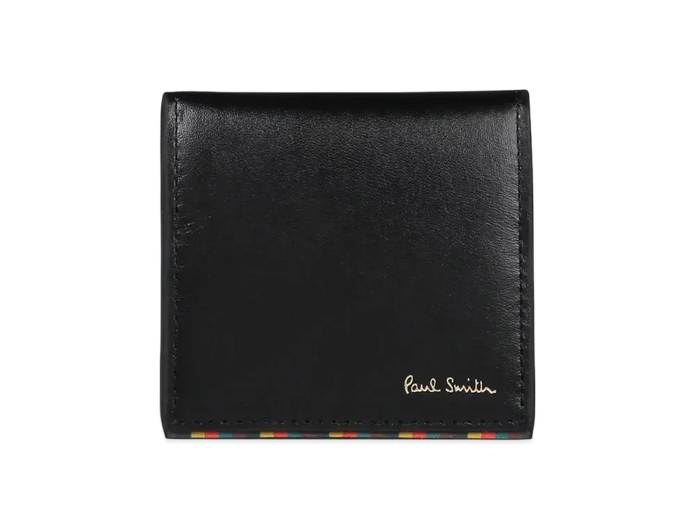 Paul Smith Bright Stripe Trim Coin Purse "Black"