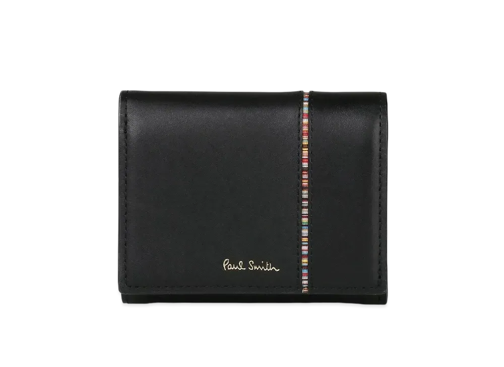 Paul Smith Signature Stripe Inverted Trifold Wallet "Black"