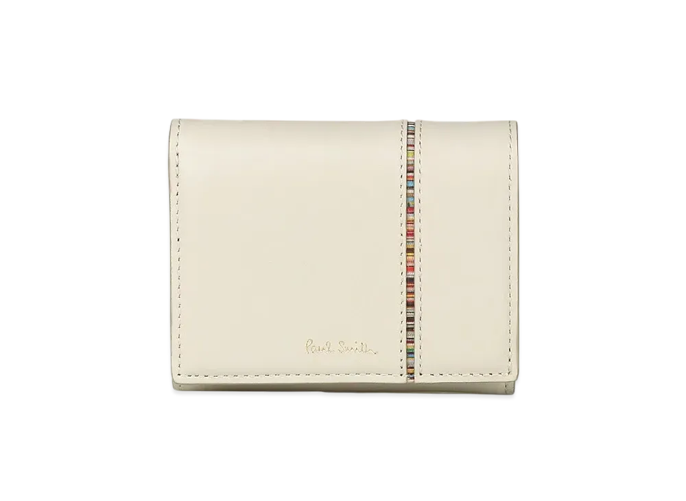 Paul Smith Signature Stripe Inverted Trifold Wallet "Ivory"